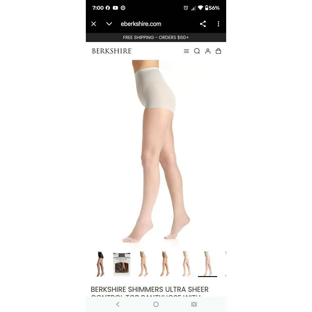 Lot of 3 Berkshire Shimmers Ultra Sheer Control Top Pantyhose with Sandalfoot To